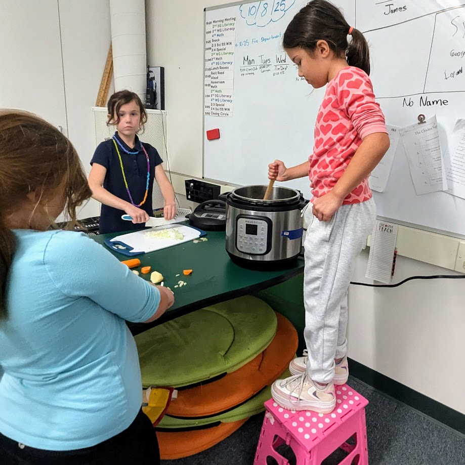 students making stew